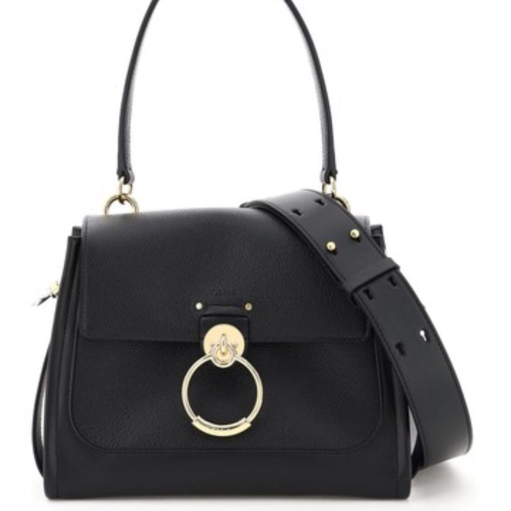Chloe Tess Leather Day Tote, Small Black